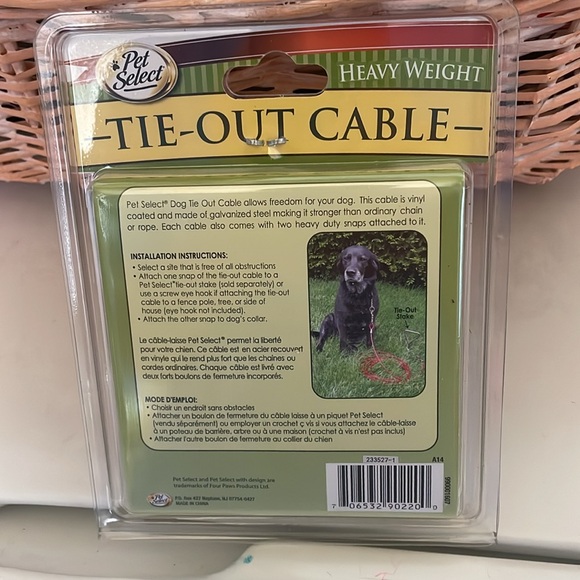 Pet Select Heavy Weight Tie Out Cable 20 Feet For Dogs NIB - Picture 2 of 2